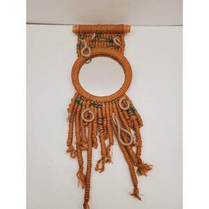 French mirror 1960 1970 macrame rope wood vintage old countryside chic boho and